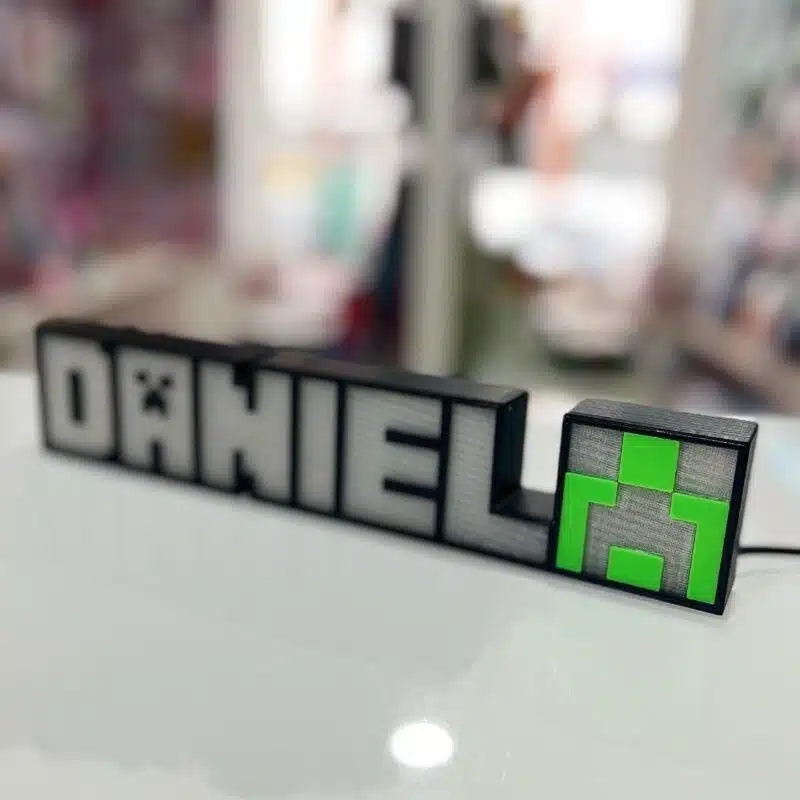 Candeeiro LED 3D Personalizado Minecraft