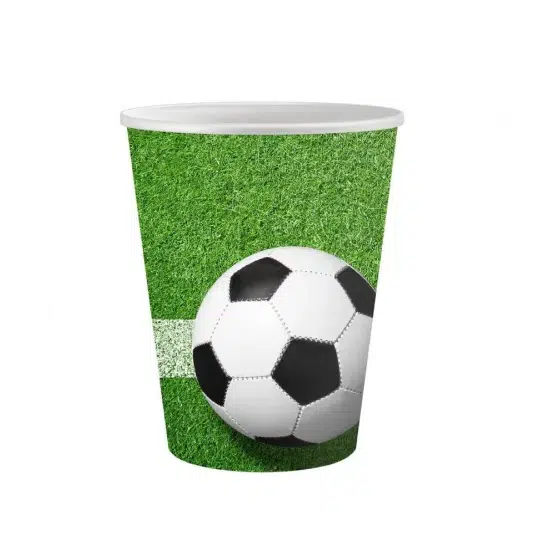 6 Copos Bola de Futebol em Papel 200 ml