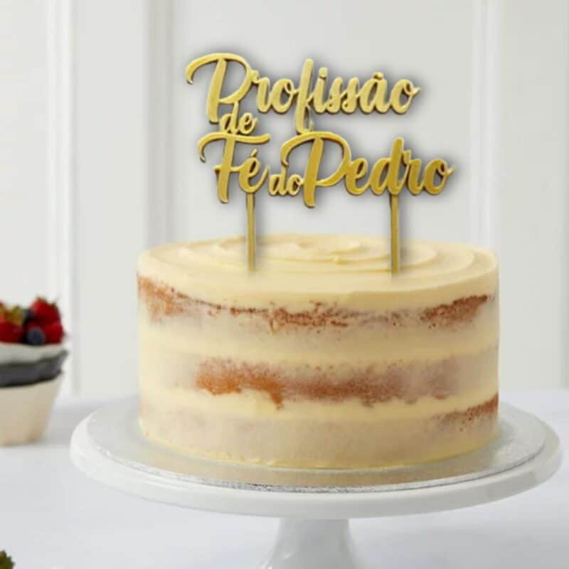 Topo Bolo Profissão de Fé Personalizado