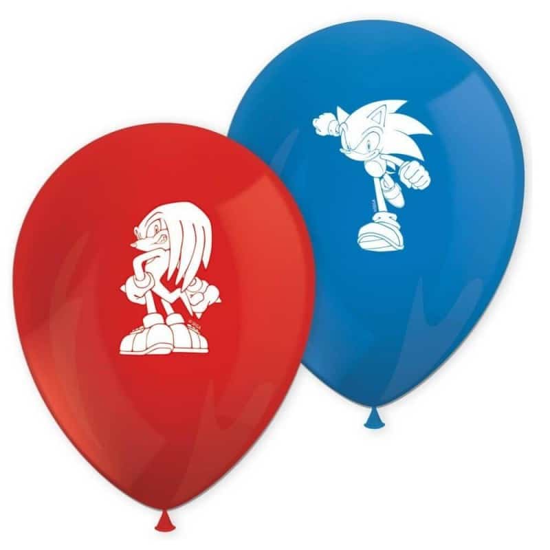 8 Balões Látex do Sonic The Hedgehog