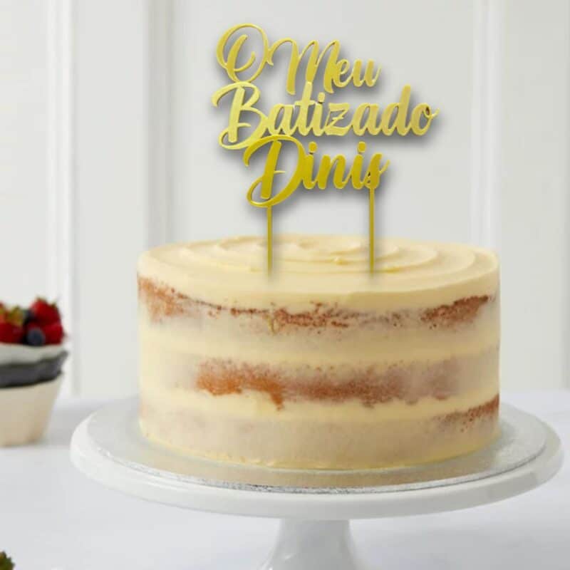 Topo de Bolo Personalizado O Meu Batizado