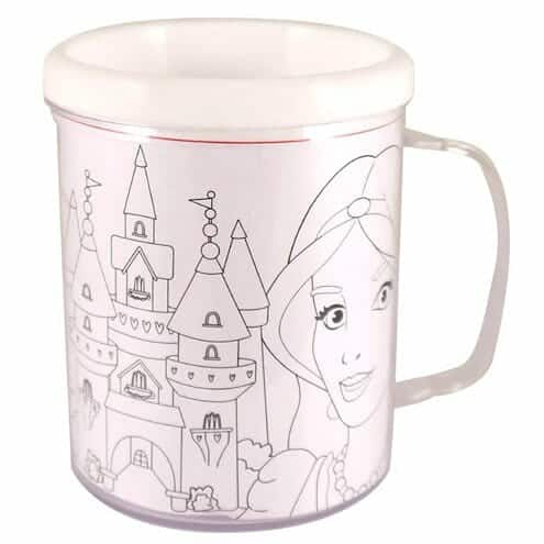 caneca plástico princesas para colorir