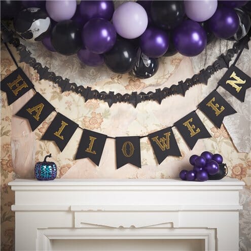 halloween grinalda preto e dourado 175 cm