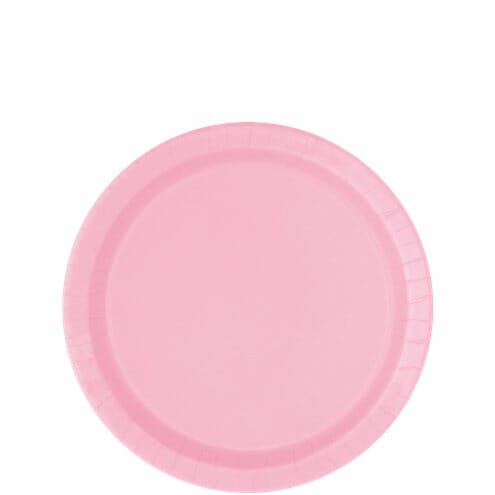 8 pratos papel rosa claro 17 cm