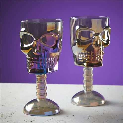 Taça com Pé Caveira de Halloween em Plástico