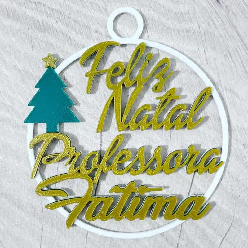 Bola Natal Personalizada com Nome Professor