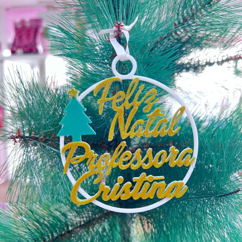 Bola Natal Personalizada com Nome Professor