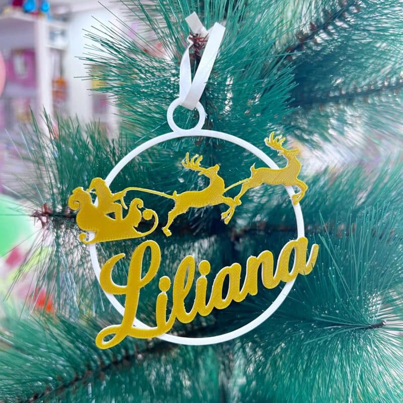 Bola Natal Personalizada com Nome Renas