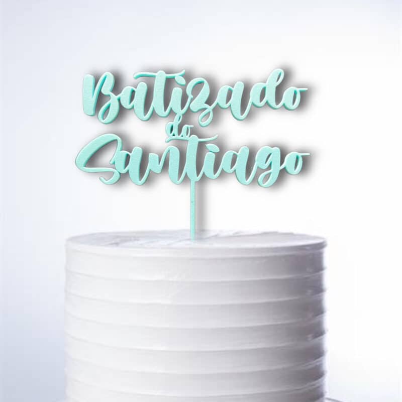 Topo de Bolo Personalizado Nome Batizado