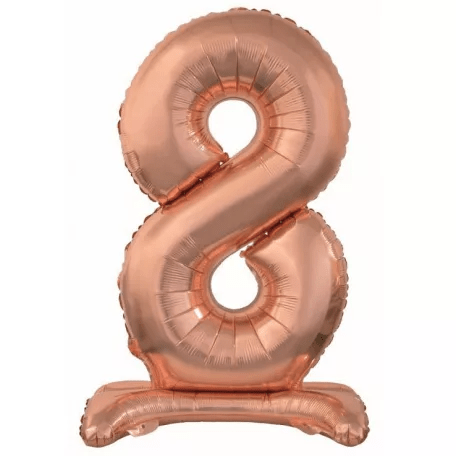 Super Balão nº 8 Rose Gold com Base 74 cm