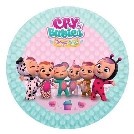 8 Pratos Papel Cry Babies 18 cm