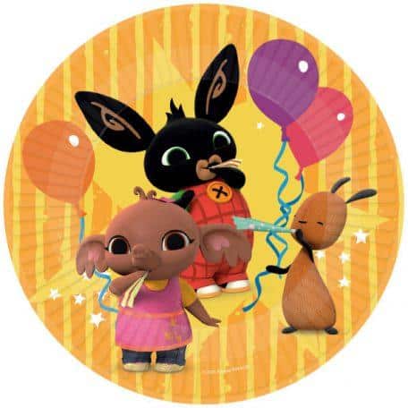 8 Pratos Papel Coelho Bing 23 cm