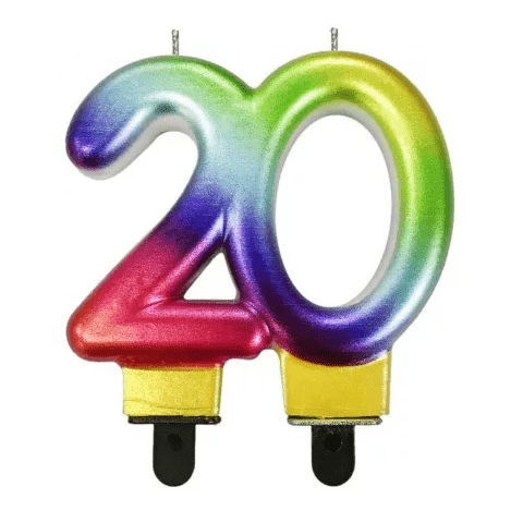 Vela nº 20 Arco-íris 8 cm