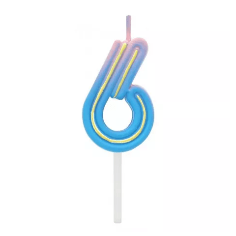 Vela nº 6 Neon 4.5 cm