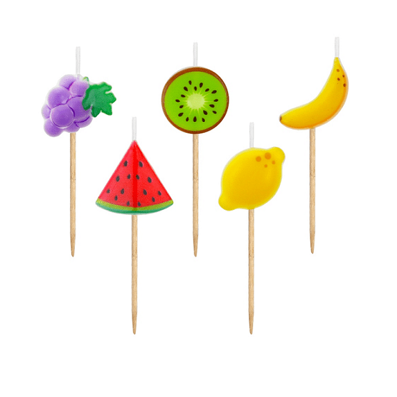 5 Velas Aniversário Frutas