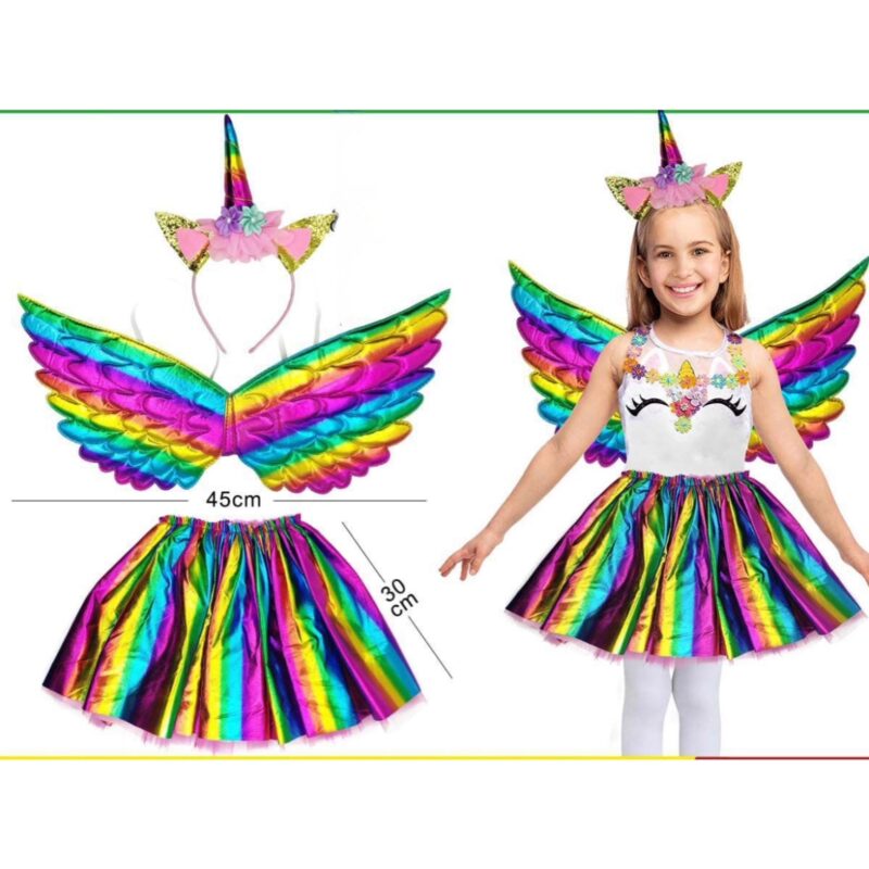 Conjunto Fantasia de Criança Unicórnio Arco-Íris