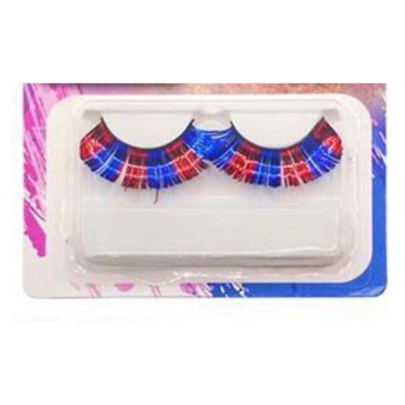 Conjunto de Pestanas Falsas Azul e Vermelho