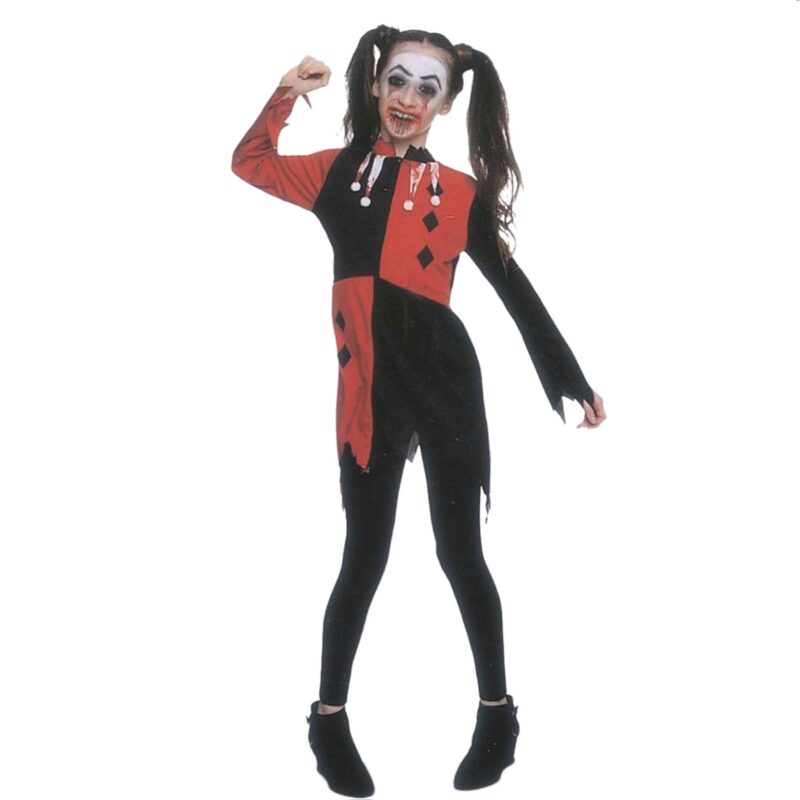 Fato Criança Arlequina Zombie 7 a 9 Anos