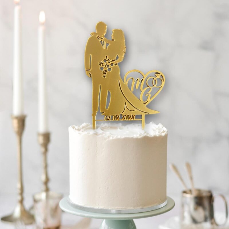 Topo Bolo Casamento Personalizado Noivos