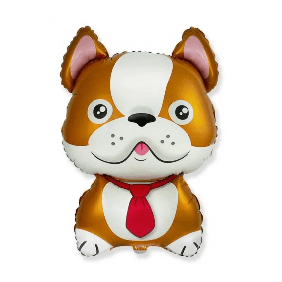 Balão Foil Festa Cão BullDog Castanho