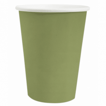 24 Copos Papel Verde Oliva 200 ml