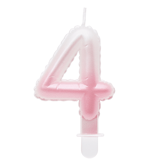 Vela Nº 4 Degradê Rosa 7 cm