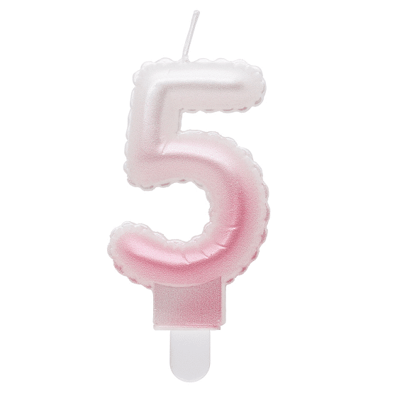 Vela Nº 5 Degradê Rosa 7 cm