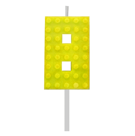 Vela Peça de Lego nº 8 Amarelo 5.5 cm