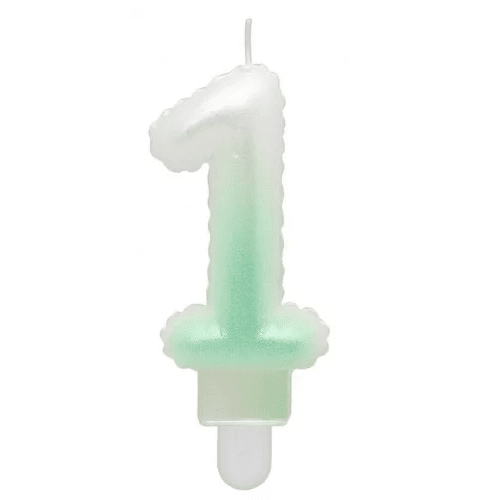 Vela Nº 1 Degradê Verde 7 cm