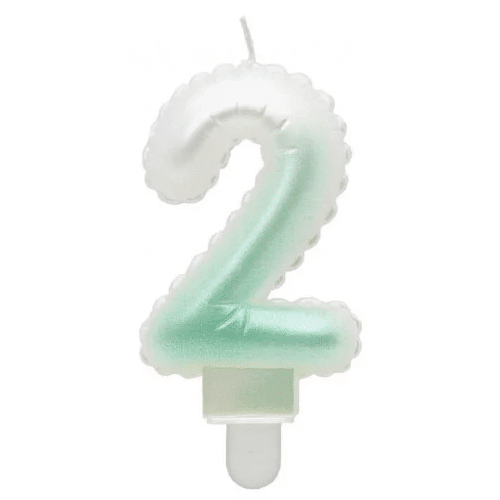 Vela Nº 2 Degradê Verde 7 cm