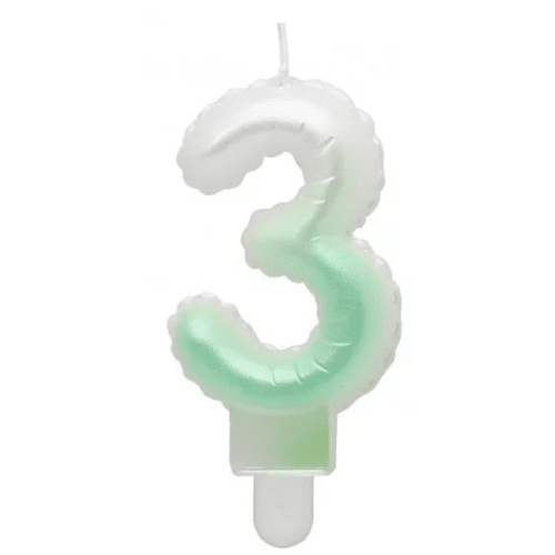 Vela Nº 3 Degradê Verde 7 cm