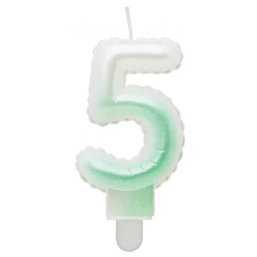 Vela Nº 5 Degradê Verde 7 cm