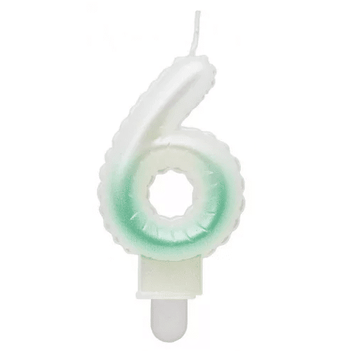 Vela Nº 6 Degradê Verde 7 cm