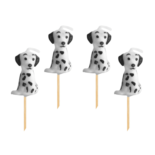 4 Velas Aniversário Cães Dálmatas