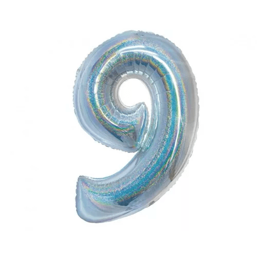 Super Balão Nº 9 Holográfico 76 cm