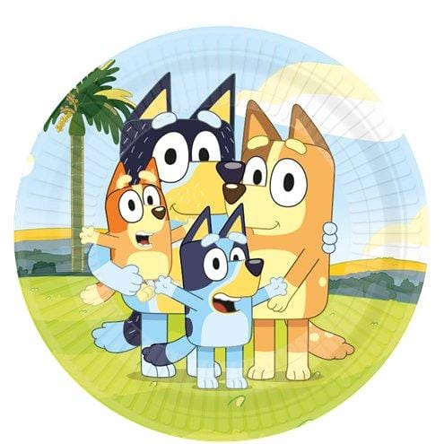 8 Pratos Papel Bluey e Bingo 23 cm