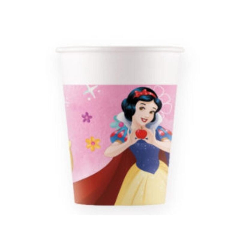 8 Copos Papel Festa Princesas Disney 200 ml