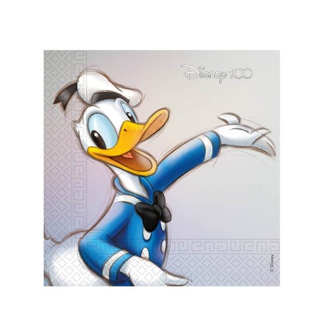 20 Guardanapos Pato Donald 100 Anos Disney