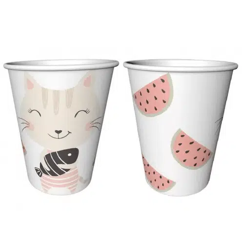 6 Copos Papel Festa Gato 240 ml