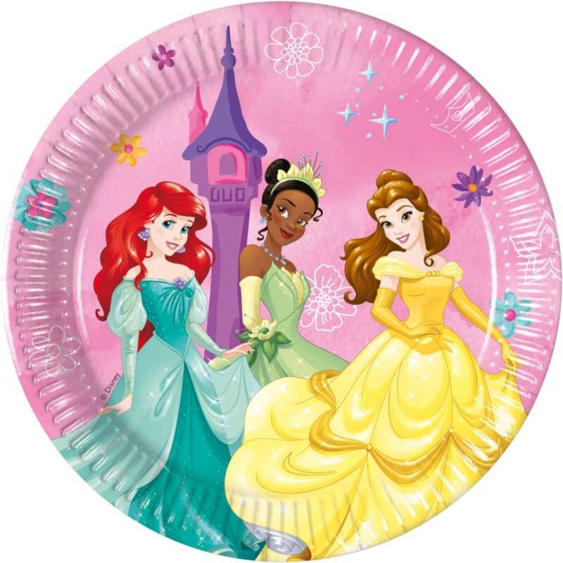 8 Pratos Festa Princesas Disney 20 cm