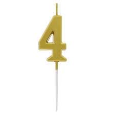 Vela nº 4 Dourado 3.5 cm