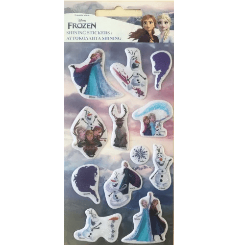 12 Autocolantes Esponja Glitter Frozen