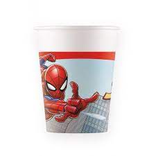 8 Copos Papel do Homem Aranha 200 ml