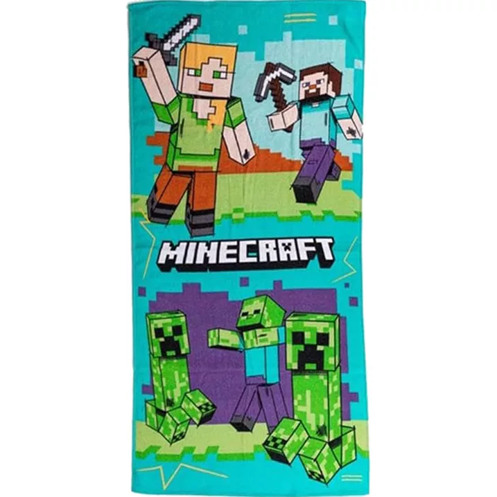 Toalha Praia Minecraft 100% Algodão 70 x 140 cm