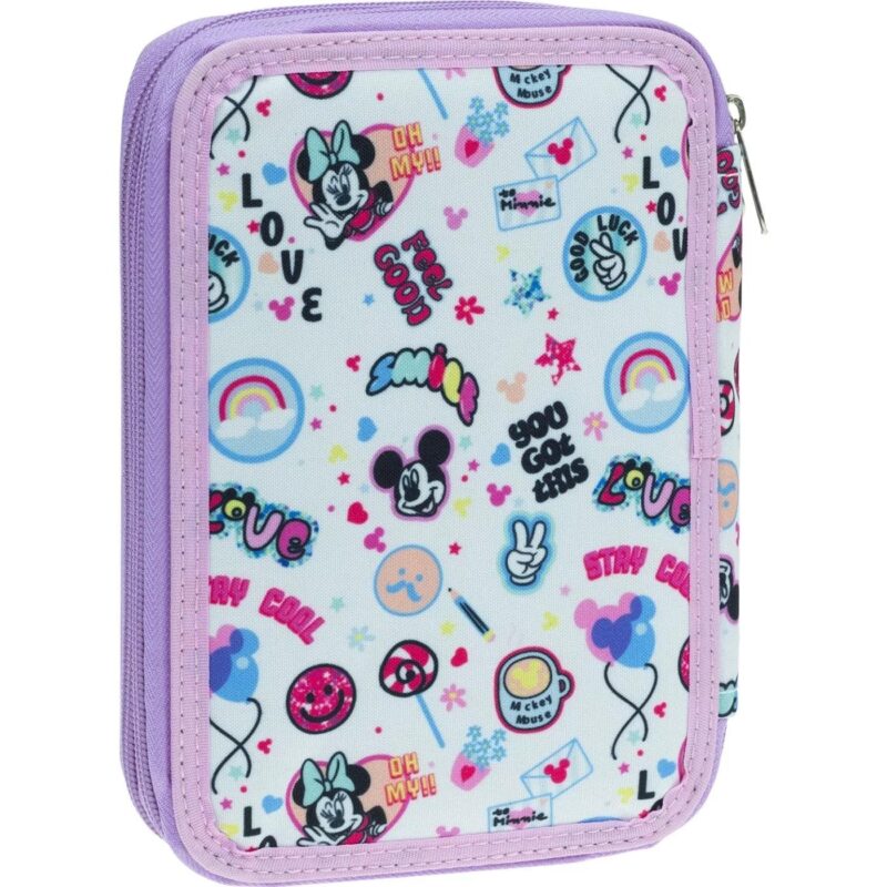 Estojo Duplo com Material Escolar Minnie