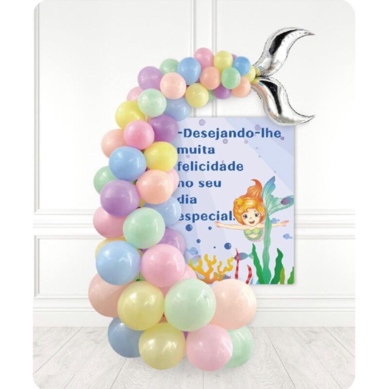KIT Balões Festa Sereia 62 Peças