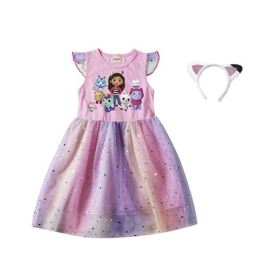 Vestido Criança com Bandolete Gabby 5/6 anos