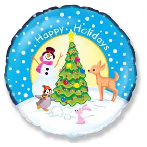 Balão Foil Natal Happy Holidays 48 cm