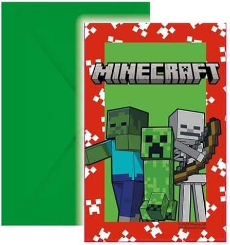 6 Convites Aniversário Minecraft