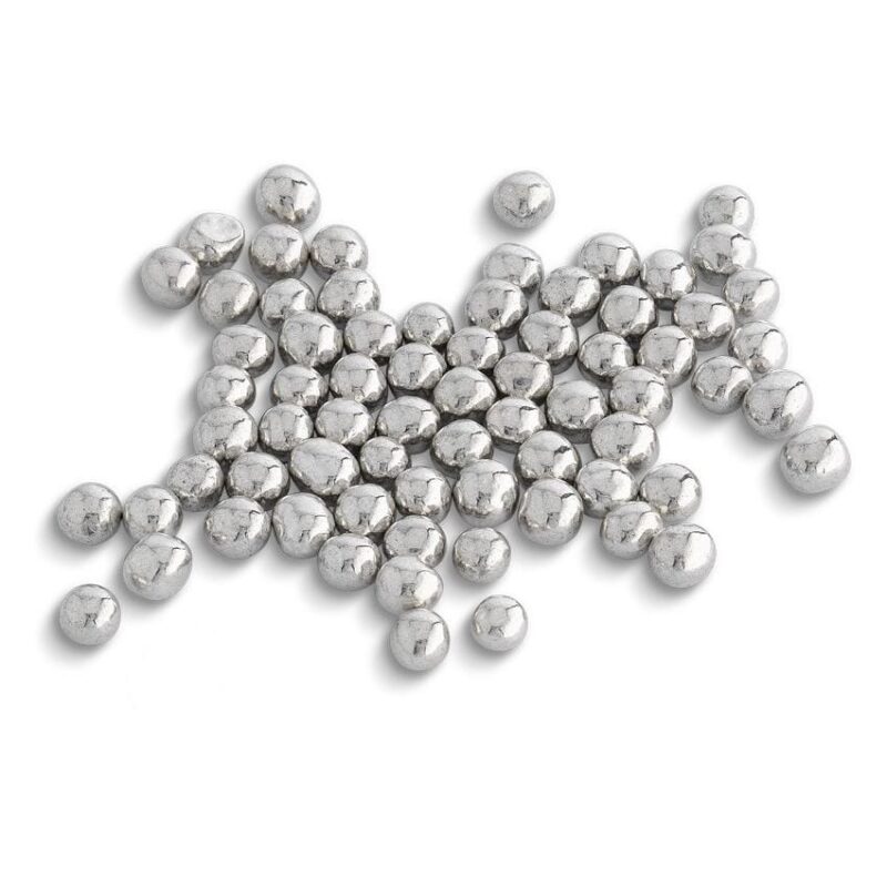 Perolas de Açúcar Mini Prata com 6 mm 80 gr